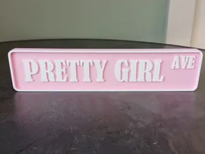 Pretty Girl Ave Sign– Cute Pink Street Style Decor