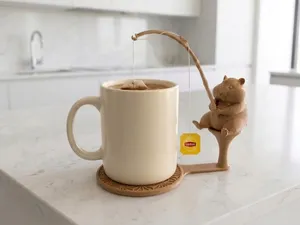 Fishing Hamster Teabag Holder