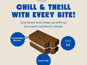 Ice Cream Sandwich Clicker Keychain