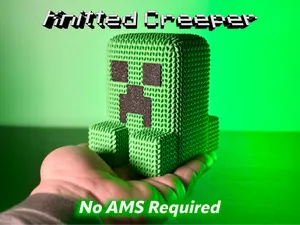 Cute Knitted Minecraft Creeper (No AMS Required)