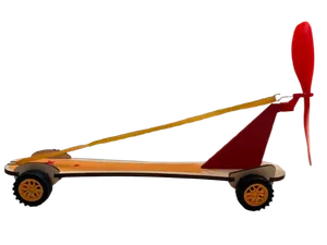 Fin racing car with rubber motor