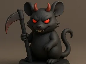 Rat Démoniaque – Figurine 3D Fun & Terrifiante