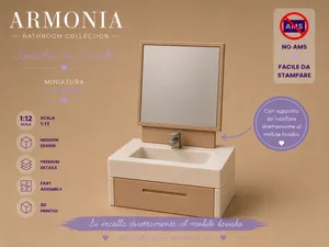 Specchio da Lavabo Moderno 1:12 con Supporto