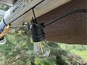 Awning hook for string lights