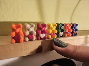 mini love gummy bear beads with heart (+keychain)