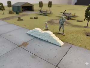 Army Men Sandbag fortifications (Straight wall)