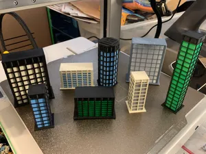 2 Piece City Buildings - Z Scale Train / Mech RPG