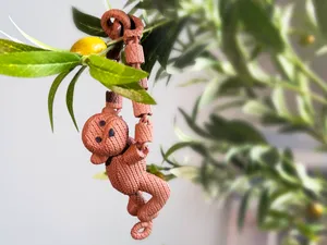 Knitted Monkey with Articulated Arms