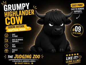 Grumpy Highland Cow – The Judging Zoo #09