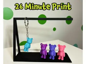 Tiny Standing bear Keychain 26 minute print