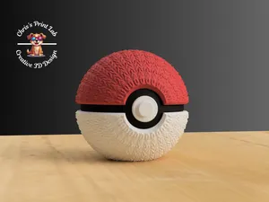 Knitted Pokeball - Twist lock - no glue required