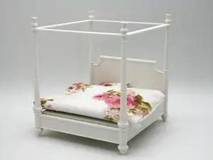 Miniature Dollhouse Canope Bed, scale 1:12