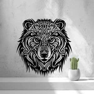 Bear Head Wall Tattoo