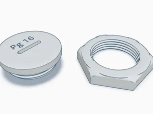 Pg16 Cable Gland Blanking Plug and counternut