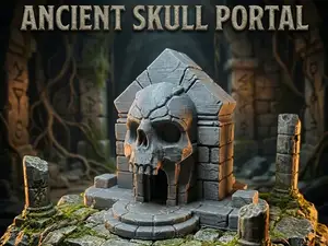 Ancient Skull Portal Mossy Ruins &Dungeon Entrance