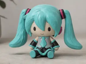 Cute Anime Hatsune Miku Sitting Figure