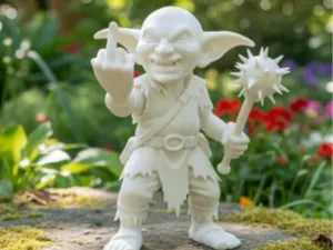 Cheeky Goblin with a Flail (250mm, Zero Infill)