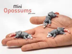 Tiny Opossum – Articulated Keychain