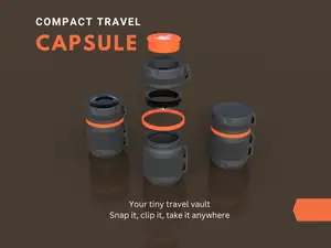 Travel Capsule: Compact EDC Container Pod