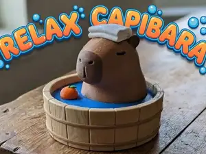 Cute Capybara - Capibara. Peak.