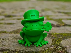 Emerald Lucky Frog mit Kleeblatt-Zauber