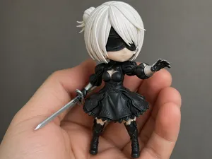 YoRHa No.2 Type B From NieR:Automata Chibi 3D Art