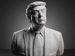 Donald Trump Bust | Modern Low Poly Art