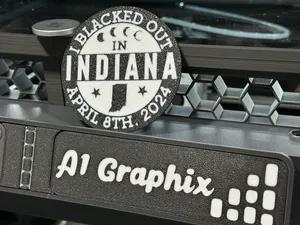 2024 Solar Eclipse - Indiana - Coin Coaster Badge