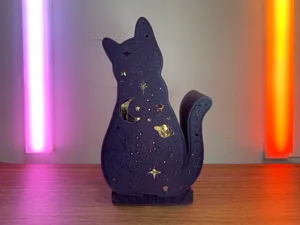 Cosmic Cat Lantern – Light-Up Galaxy Decor