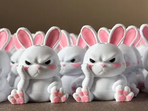 Angry Bunny Mini – Easter Keychain & Desk Buddy