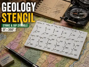 Geology Strike & Dip Symbol Stencil Template