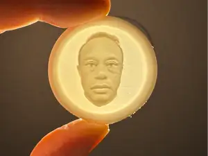 Golf Ball Marker Mugshot Lithophane - Tiger Woods