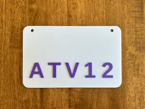 Customizable ATV License Plate