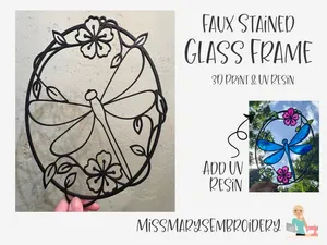 Faux Stained Glass Frame - 3D Print & UV Resin