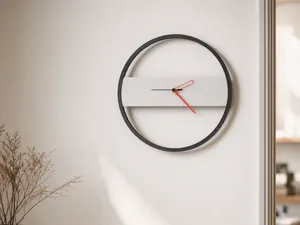 Minimal Wall Clock with Red Accent