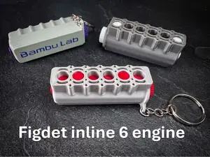 Fidget inline 6 engine keychain