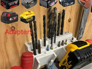Wall-Mounted Drill, Drill Bit & Battery Holder