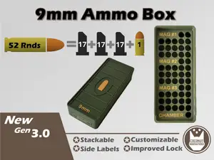 Ammo Box 9mm 52 Round for three 17 Round Mags + 1