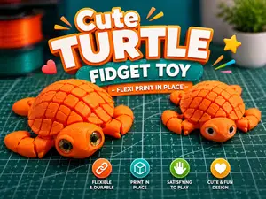 Cute Turtle Fidget Toy V1| Flexi Print in Place