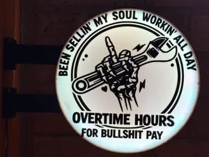 Bullshit Pay - 2 Sided lightbox wall mount sign