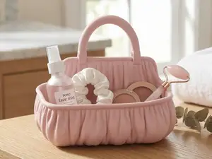 Pleated Vanity Caddy & Makeup Skincare Organizer