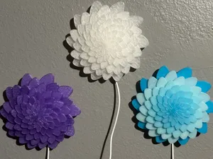 Glowing Dahlia Flower Wall Art for Lamp Kit MH001