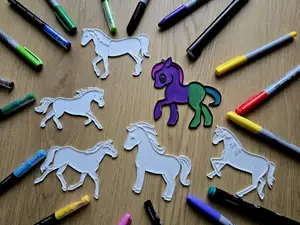 Cute Horses Pony DIY Coloring Pack