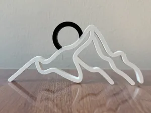 Mountain Mural Decoration Line Art