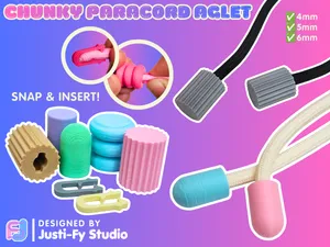 Chunky Paracord Aglet - Shoe, Hoodie and Charms