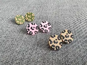Leopard Print Stud Earrings