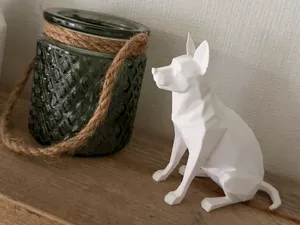 sitting low polygon dog - sitzende Hund (low poly)