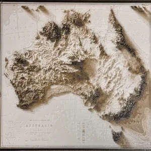 Topographical Map of Australia - Hueforge Print