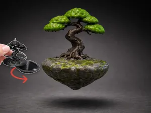 Floating Bonsai Secret Stash Magnetic Keychain