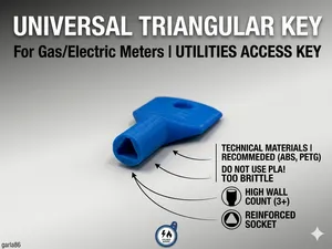 Universal Triangular Key For Gas/Electric Meters